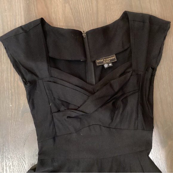Retro 1950s Style Black Dress - Picture 2 of 5